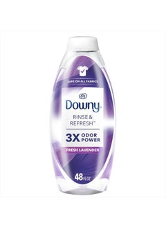 Downy RINSE & REFRESH Laundry Odor Remover and Fabric Softener, Fresh Lavender, 48 fl oz, Safe on ALL Fabrics, Gentle on Skin, HE Compatible  - Image 1