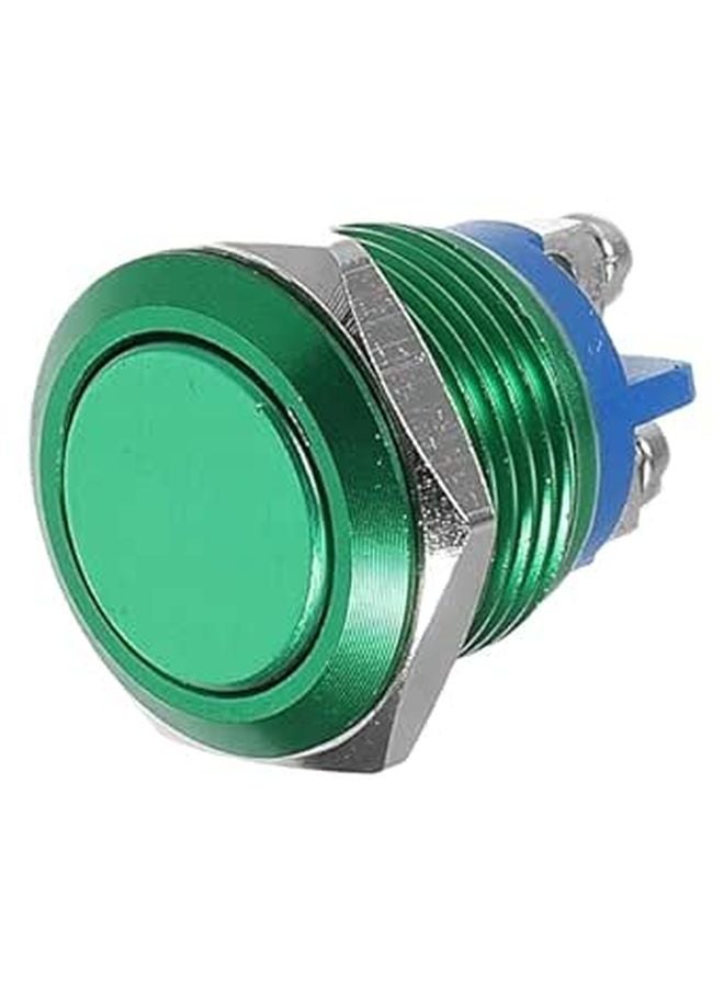 Green Metal Momentary Push Button Switch 16mm Self Reset with Screw Terminals - Image 1