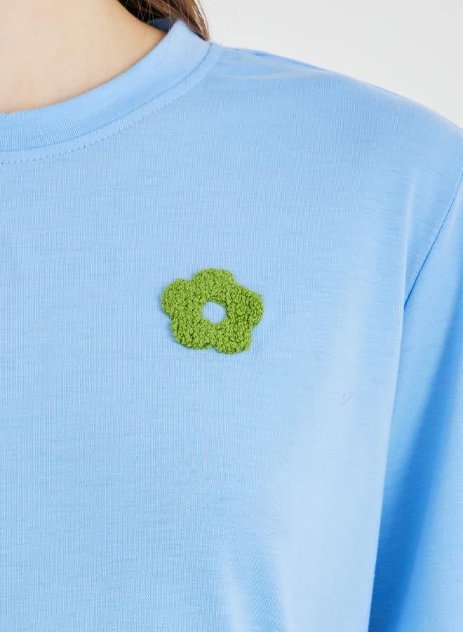 Take Two Embroidered Detail Oversized T-Shirt - Image 3