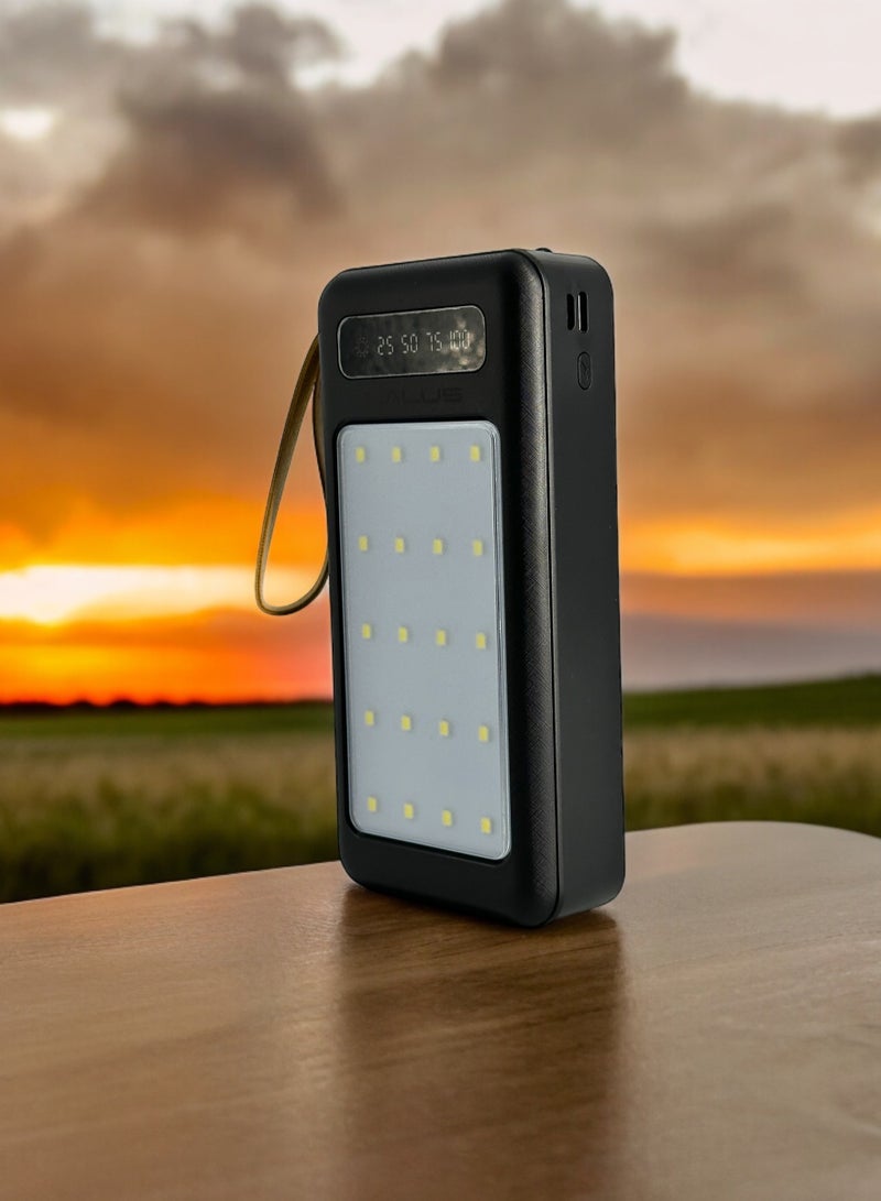 CALUS CA-P200ED 20000mAh Power Bank with Built-in 4 Charging Cables and Camping Lamp - Black - Image 5