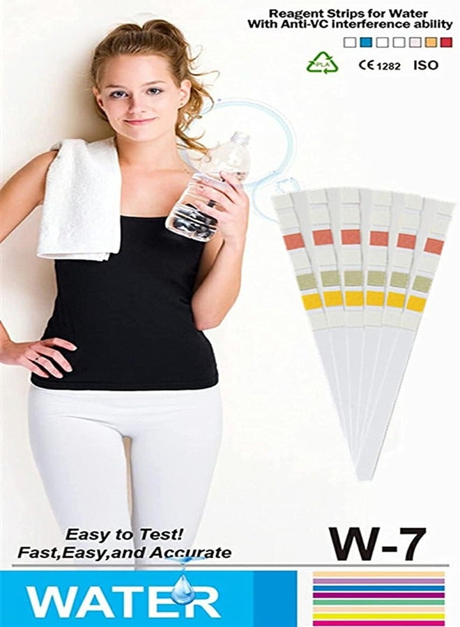 أوساويك شرائط اختبار البلياردو والسبا شرائط 100 شرائط ، اختبار درجة الحموضة/الكلور/صلابة ، إلخ ، اختبار ماء سباحة سريع ودقيق 7 في 1 ، مناسب للمسابح ، خزانات الأسماك ، أحواض السمك وأي مياه - Image 4