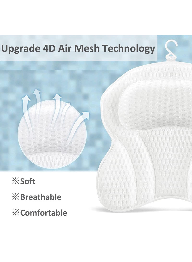 Sweet seven 4D Air Mesh Bath Pillow - Ergonomic Spa Pillow for Tub Neck and Back Support with Non-slip Suction Cups - Fits All Bathtub, Hot Tub, Home Spa - Image 5