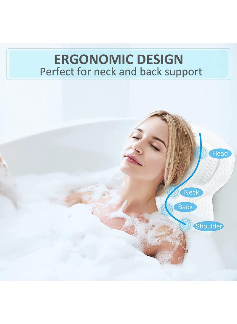 Sweet seven 4D Air Mesh Bath Pillow - Ergonomic Spa Pillow for Tub Neck and Back Support with Non-slip Suction Cups - Fits All Bathtub, Hot Tub, Home Spa - Image 2