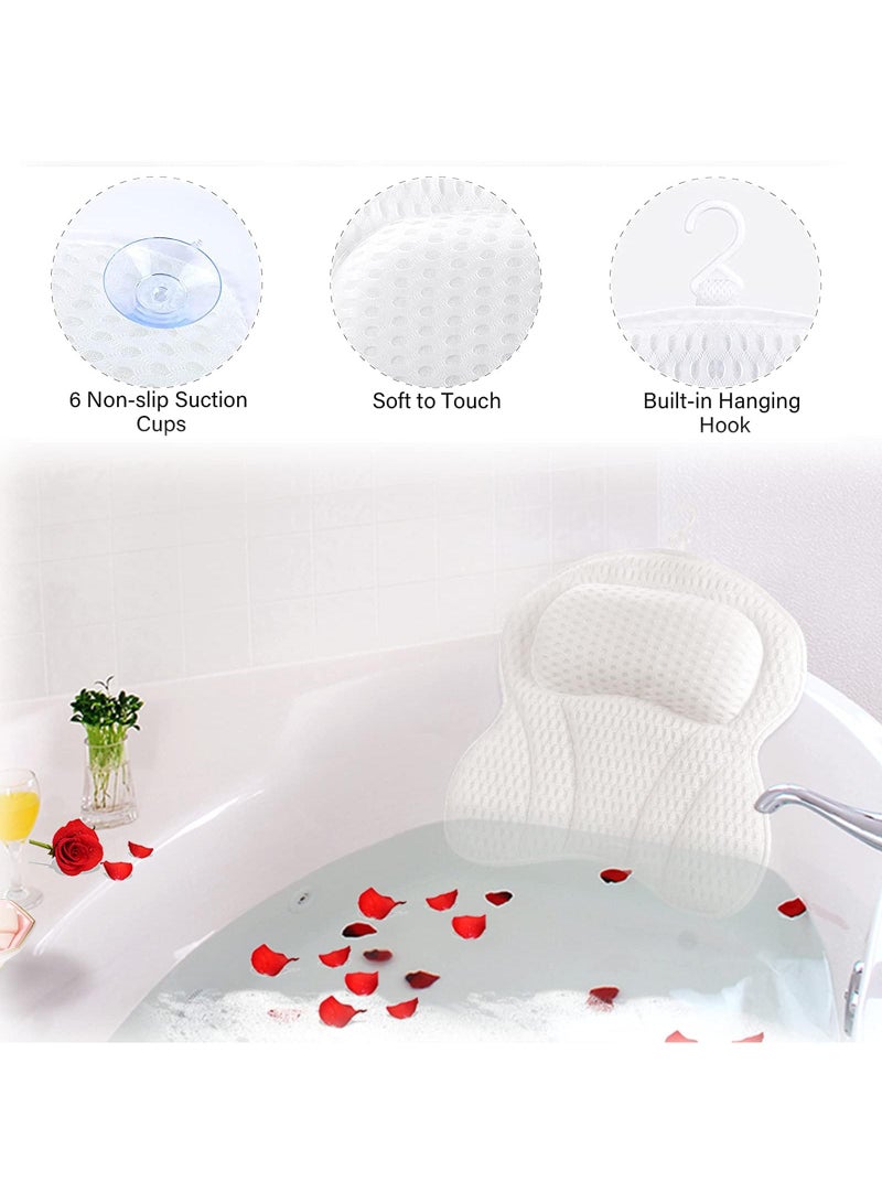 Sweet seven 4D Air Mesh Bath Pillow - Ergonomic Spa Pillow for Tub Neck and Back Support with Non-slip Suction Cups - Fits All Bathtub, Hot Tub, Home Spa - Image 3