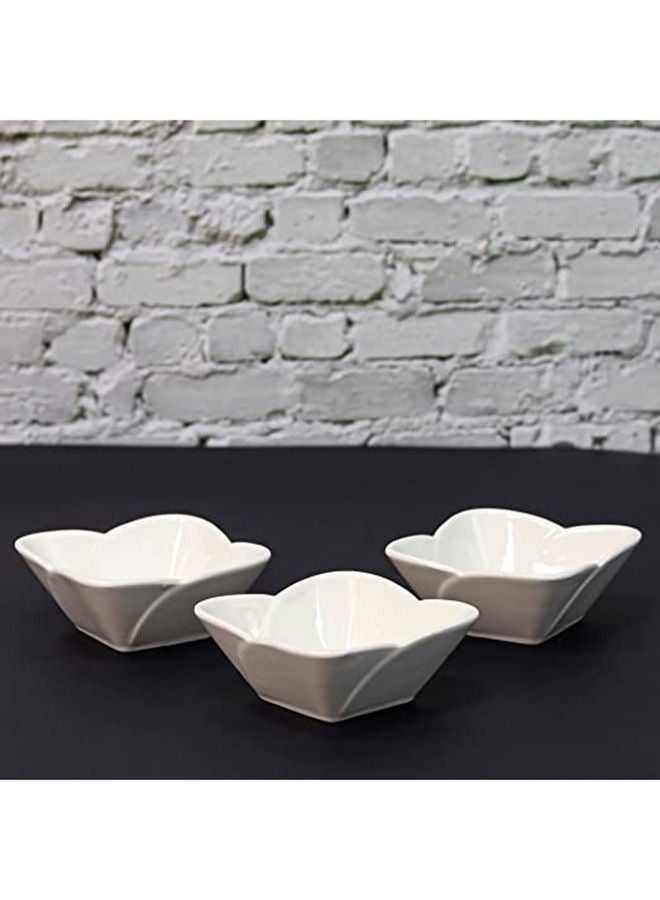 AKDC AKDC Ceramic Snack Dish Set of 3 Pieces Whiteware Crème Ramekins Dishes Oven  - Image 3