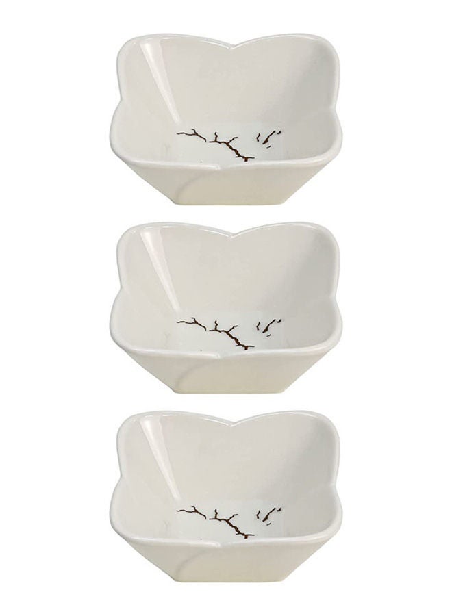 AKDC AKDC Ceramic Snack Dish Set of 3 Pieces Whiteware Crème Ramekins Dishes Oven  - Image 1