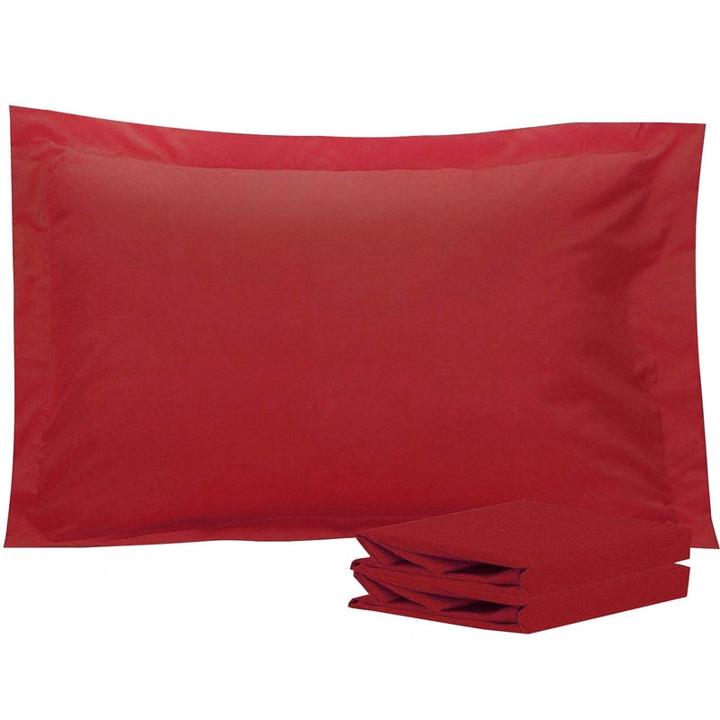NTBAY NTBAY Queen Pillow Shams - 2 Pack Brushed Microfiber 20x30 Sham Covers - Super Soft and Cozy  Wrinkle  Fade  Stain Resistant 20x30 Inches Oxford Pillowcases  Wine Red  - Image 1