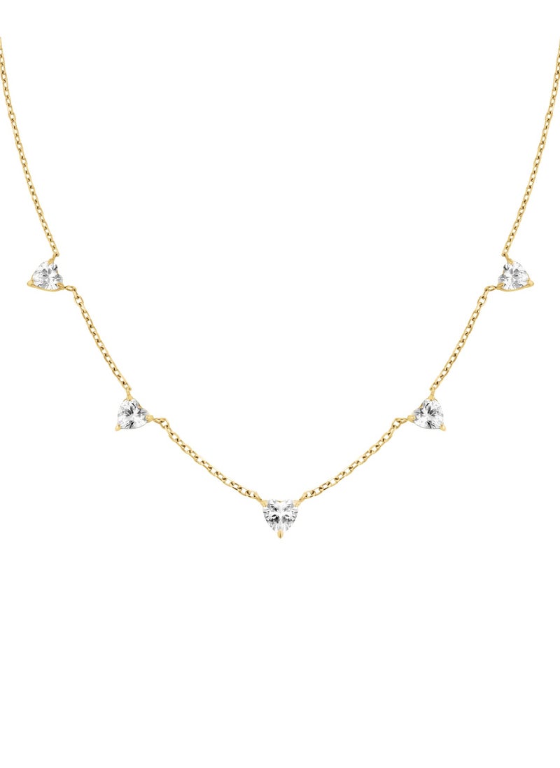 RoseField Rosefield Row of Hearts Necklace White Crystals - JNRHG-J1005  - Image 1