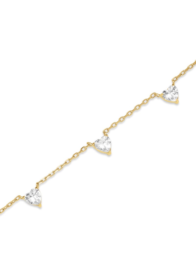 RoseField Rosefield Row of Hearts Necklace White Crystals - JNRHG-J1005  - Image 2