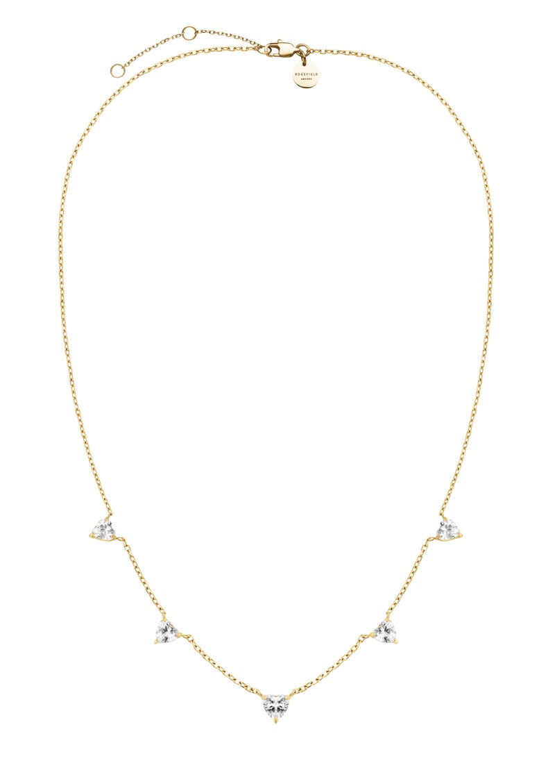 RoseField Rosefield Row of Hearts Necklace White Crystals - JNRHG-J1005  - Image 4
