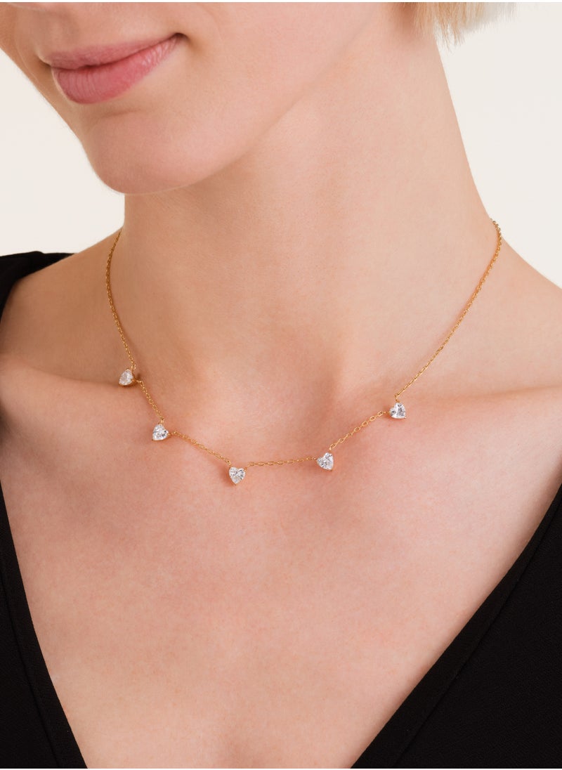 RoseField Rosefield Row of Hearts Necklace White Crystals - JNRHG-J1005  - Image 5