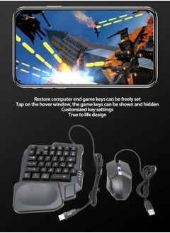 Rabos Half Hand Gaming Keyboard and Mouse Combo 4 in 1 Mobile Game Combo Pack Mobile Gamepad Controller One Handed Gaming Keyboard Mouse Converter for Android  - Image 3
