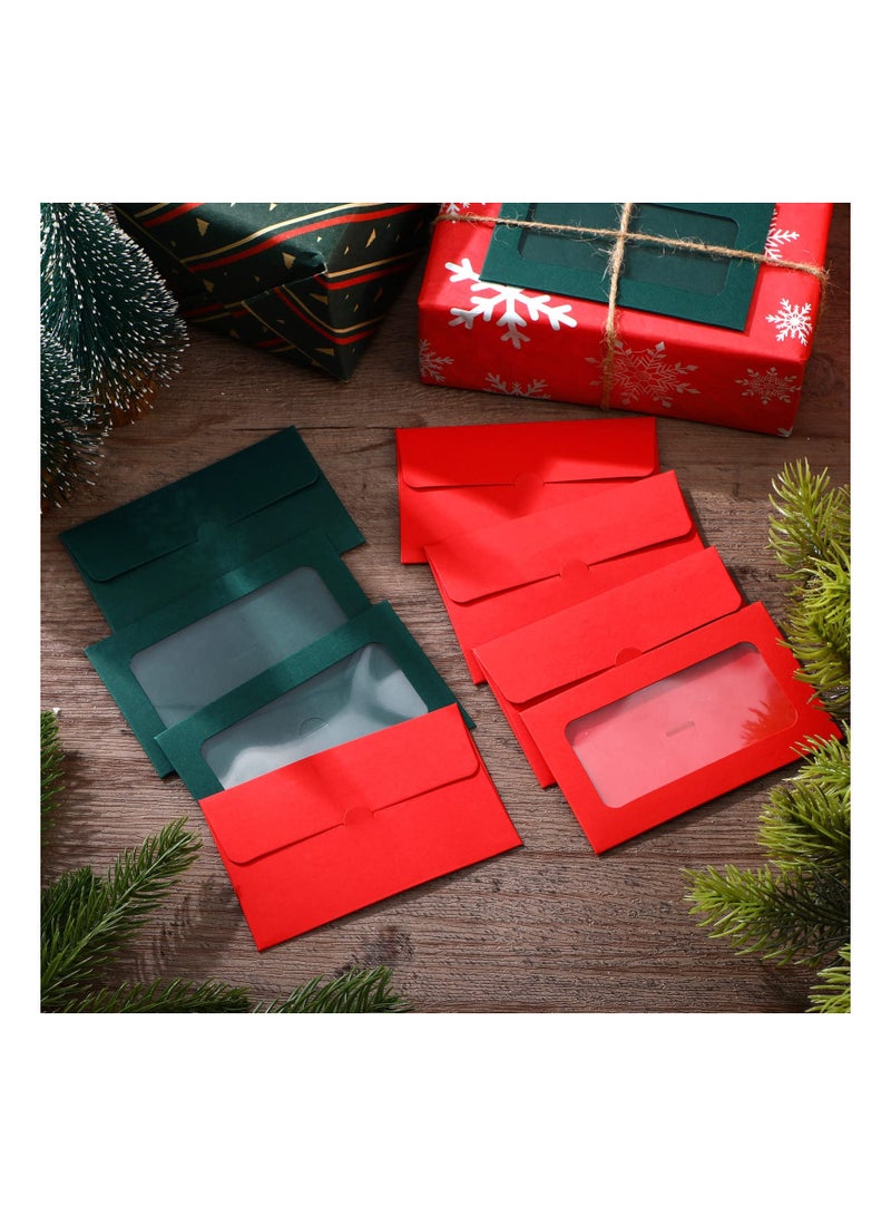 60 Pack Window Gift Card Envelopes Gift Card Sleeves Blank Holders for Greeting Mailing Envelopes Red and Green - Image 2