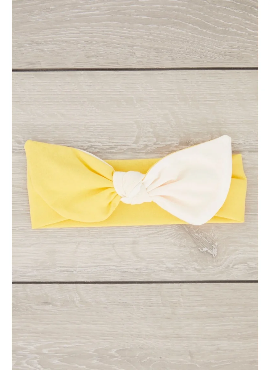 Babygiz White Yellow Handmade Soft Rabbit Ear Natural Cotton Combed Baby Kids Girls New Style Bandana