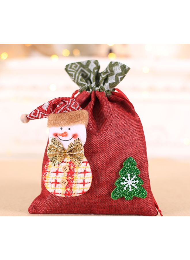 NIBEMINENT Snowman Themed Gift Bag Red/Green/White - Image 2