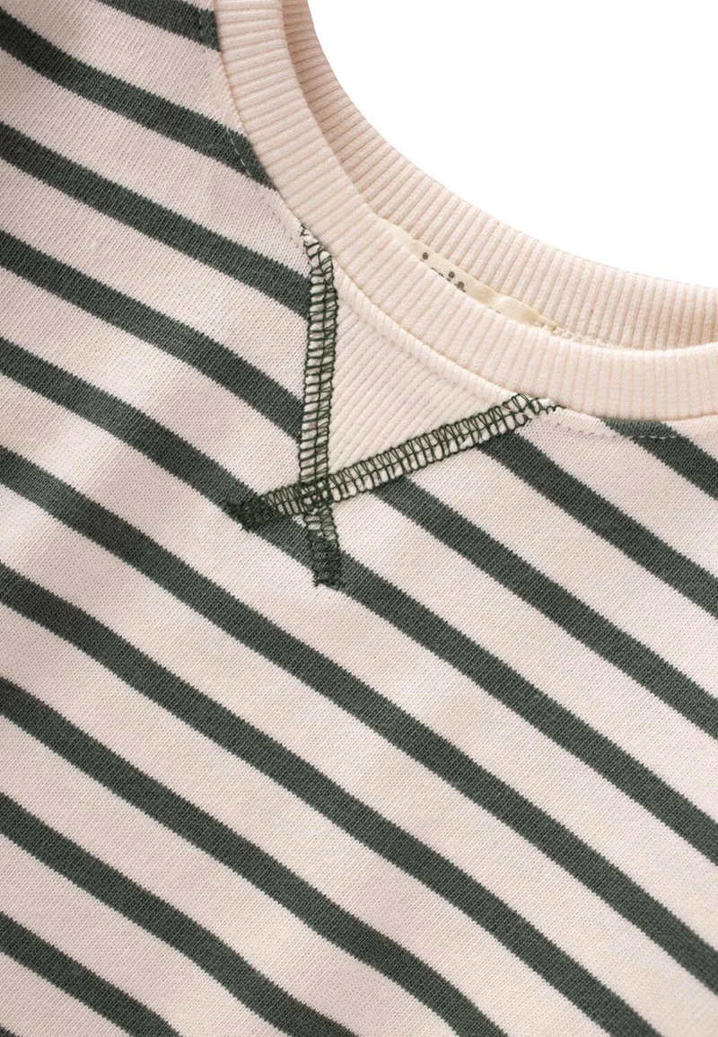 Cigit Striped Cardigan Detailed Seasonal Sweat Khaki Green