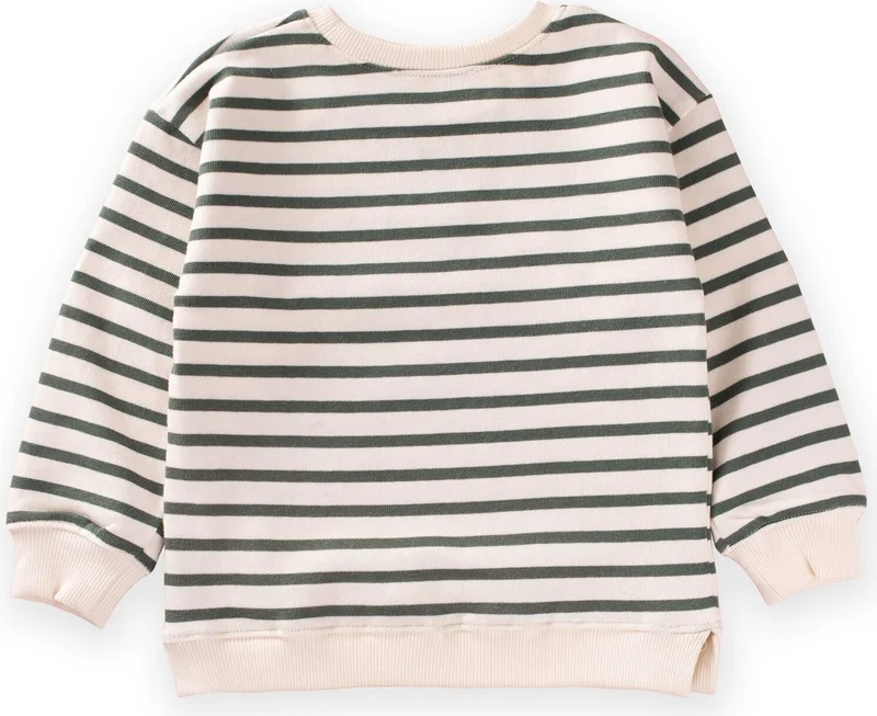 Cigit Striped Cardigan Detailed Seasonal Sweat Khaki Green