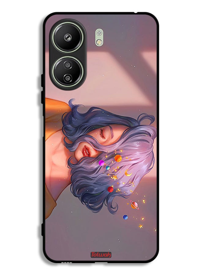Tolwak Xiaomi Redmi 13C Protective Case Cover Girl And Space Art - Image 1