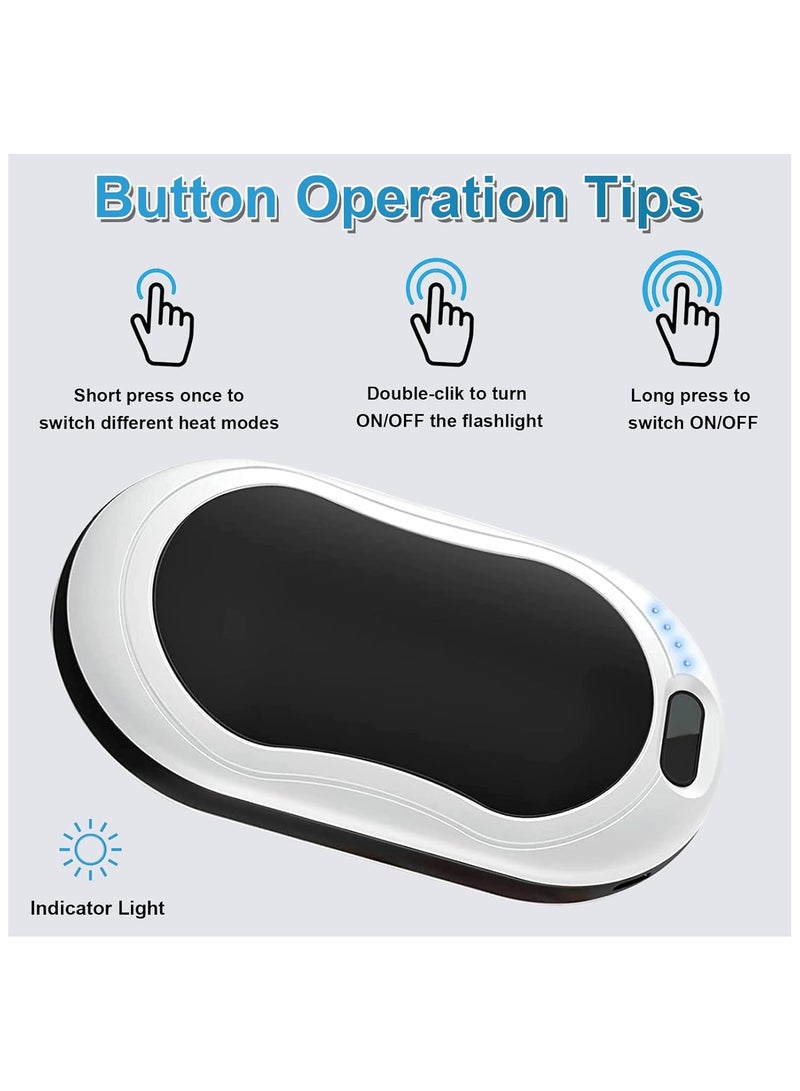 general Rechargeable Hand Warmer 10000mAh Power Bank USB 3 Level Temperature Setting LCD Display Winter Gift for Women Men Kids - Image 4