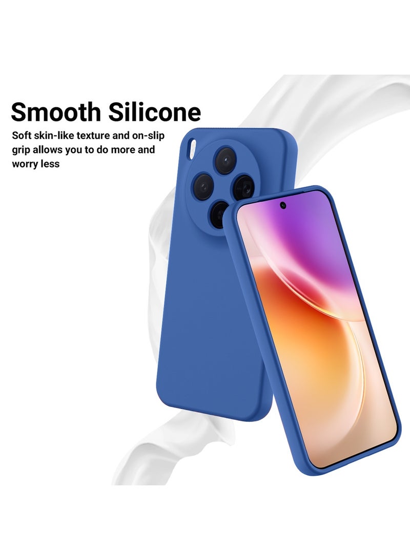 دبليو تيك غطاء حماية من السيليكون السائل الناعم لهاتف vivo x300 5G 2025 (MCRPSN) - أزرق بحري - Image 3