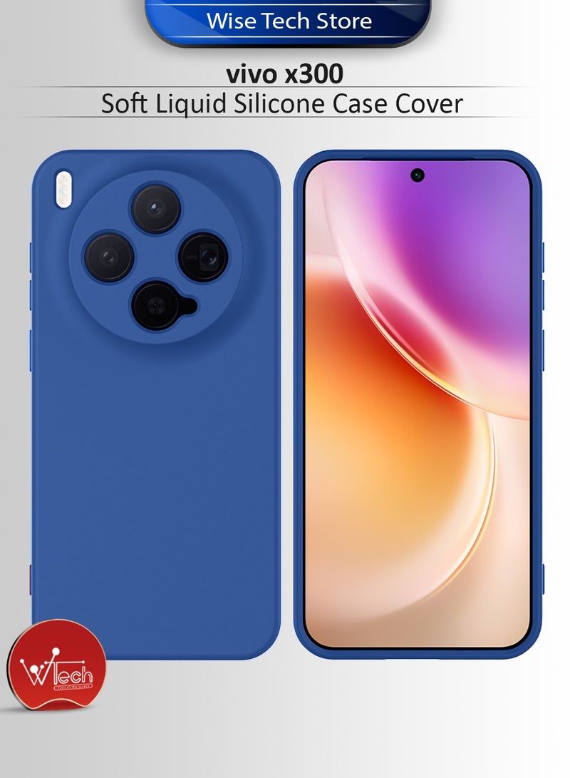 دبليو تيك غطاء حماية من السيليكون السائل الناعم لهاتف vivo x300 5G 2025 (MCRPSN) - أزرق بحري - Image 1