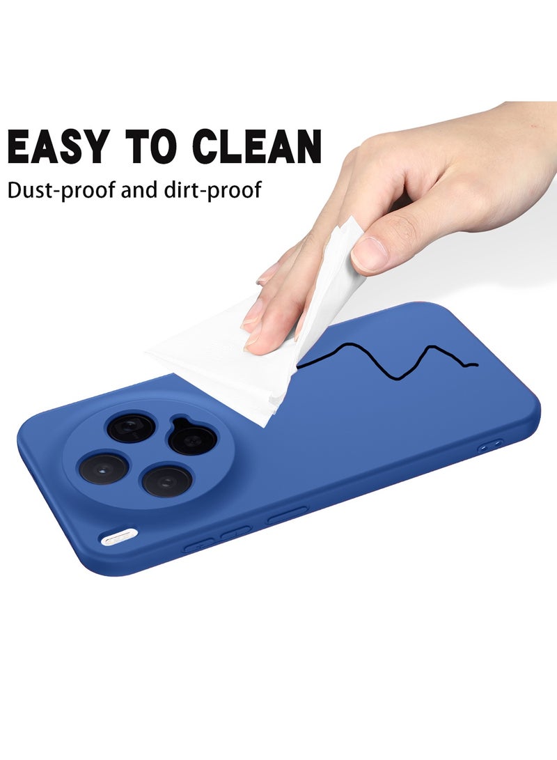 دبليو تيك غطاء حماية من السيليكون السائل الناعم لهاتف vivo x300 5G 2025 (MCRPSN) - أزرق بحري - Image 5