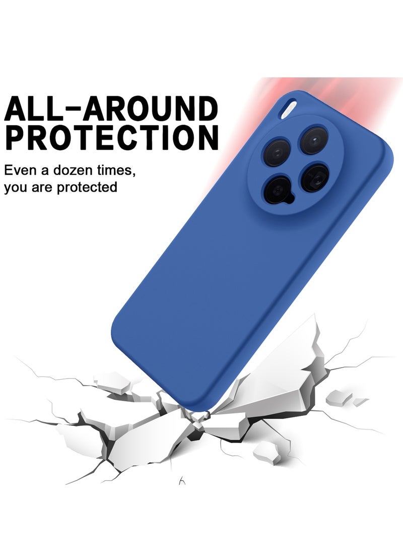 دبليو تيك غطاء حماية من السيليكون السائل الناعم لهاتف vivo x300 5G 2025 (MCRPSN) - أزرق بحري - Image 4