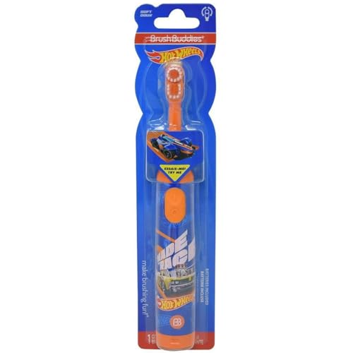 Brush Buddies Hot Wheels Electric Toothbrush, Kids Electric Toothbrushes, Battery Toothbrush, Toddler Electric Toothbrush for Kids 4-7 - Image 1