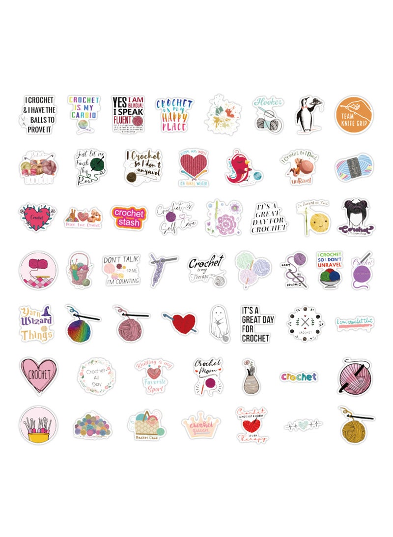 100 Pcs Cartoon Crochet Stickers Cute Stickers for Girls Women Personalized Vinyl Stickers for Water Bottles Scrapbook Laptop Stickers - Image 4