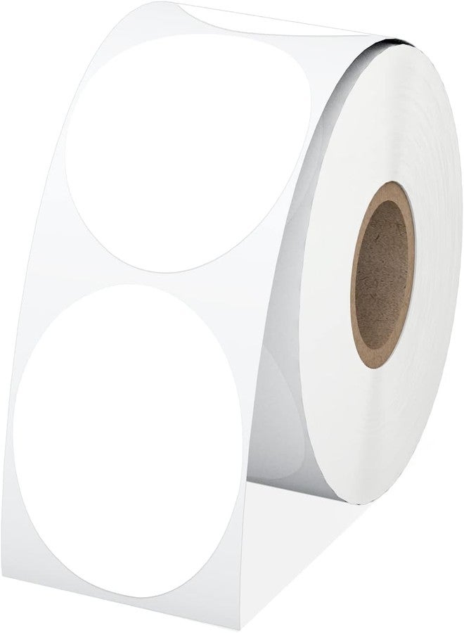 True-Ally 2" Round Circle Direct Thermal Labels Sticker, Self-Adhesive 50mm Round Direct Thermal Stickers, Multi-Purpose Roll Sticker Labels for DIY Logo Brand Design, QR Code, Name Tag (Pack of 1) - Image 1