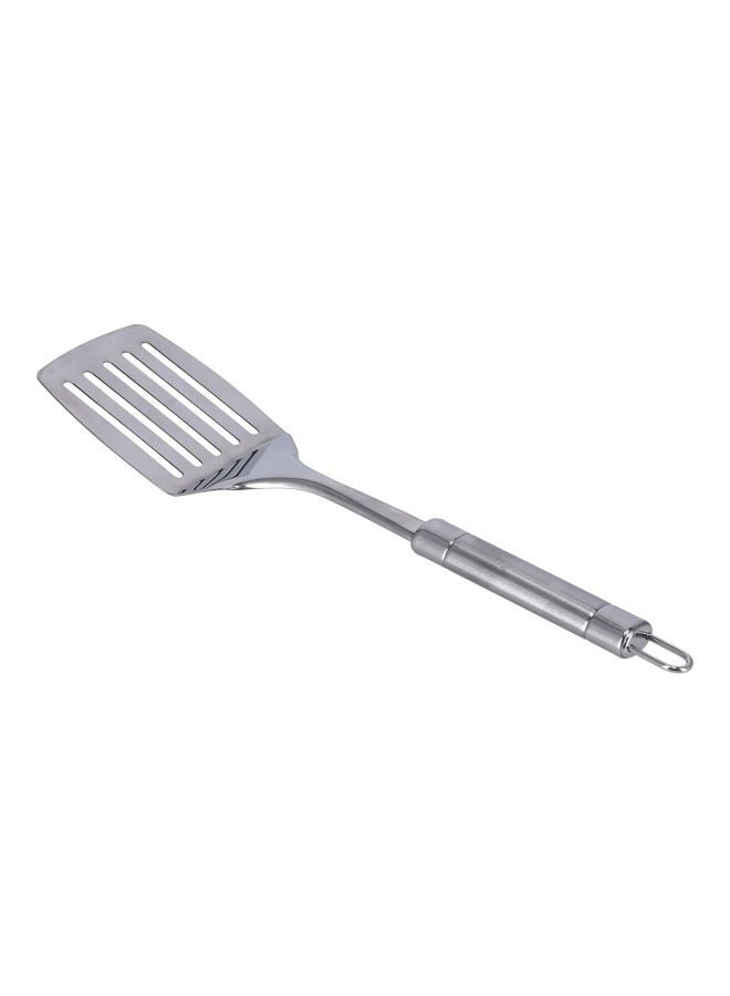 Royalford Stainless Steel Slotted Turner With Tube Handle Fish Slice Serving Spatula  RF9850 Silver 35x8x3.6cm - Image 3