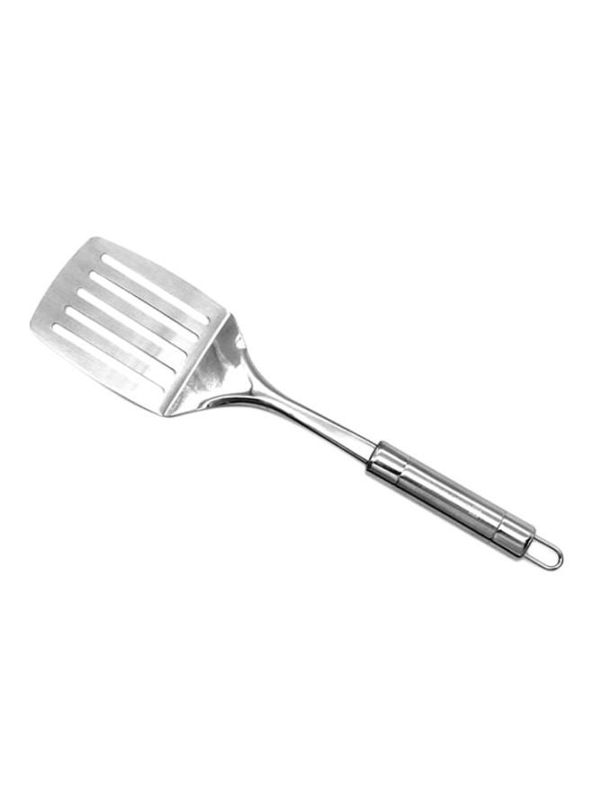 Royalford Stainless Steel Slotted Turner With Tube Handle Fish Slice Serving Spatula  RF9850 Silver 35x8x3.6cm - Image 1