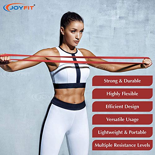 Joyfit Resistance Loop Bands - for Strength Training, Fitness Exercises, Pull up and Chin up Support, Leg, HIPS, Core, Back, Chest and Arms Workout for Men and Women at Home and Gym (Red) - Image 4
