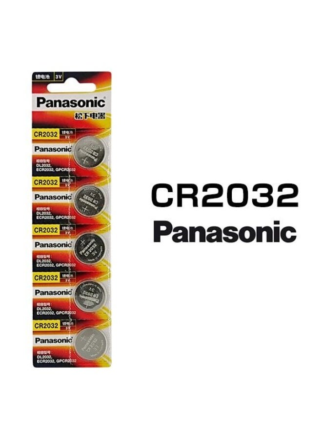 Panasonic CR2032 3V Lithium Coin Cell Batteries - Pack of 5 - Image 2