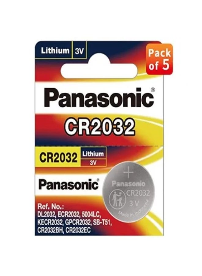 Panasonic CR2032 3V Lithium Coin Cell Batteries - Pack of 5 - Image 4