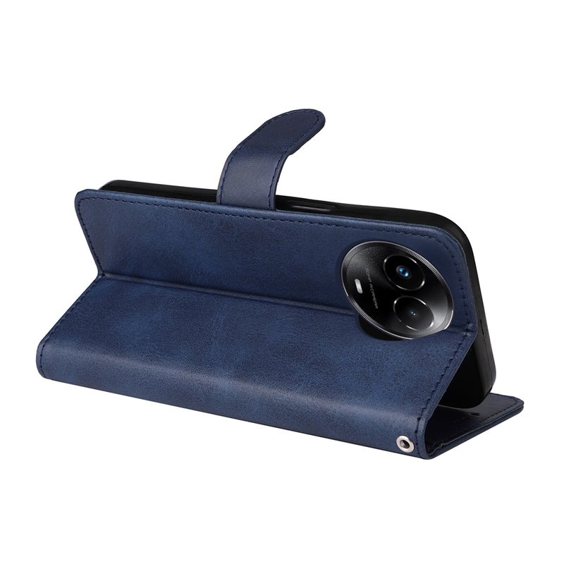 HuHa Case Cover For Realme C67 Global / 11 5G Taiwan Version Classic Calf Texture Flip Leather Phone Case(Blue) - Image 5