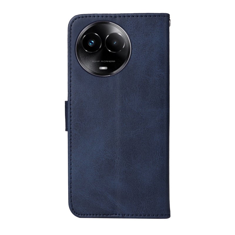 HuHa Case Cover For Realme C67 Global / 11 5G Taiwan Version Classic Calf Texture Flip Leather Phone Case(Blue) - Image 3