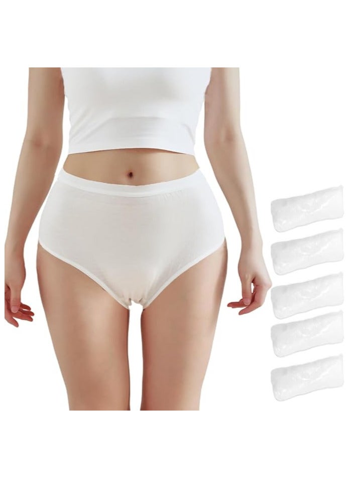 السيدات الملابس الداخلية المتاح ، 5 قطعة من القطن الخالص المتاح 100 ٪ لينة تنفس الملابس الداخلية ، الملابس الداخلية ملفوفة بشكل منفصل ، والسفر في المستشفى ، الحيض ، الولادة - Image 1