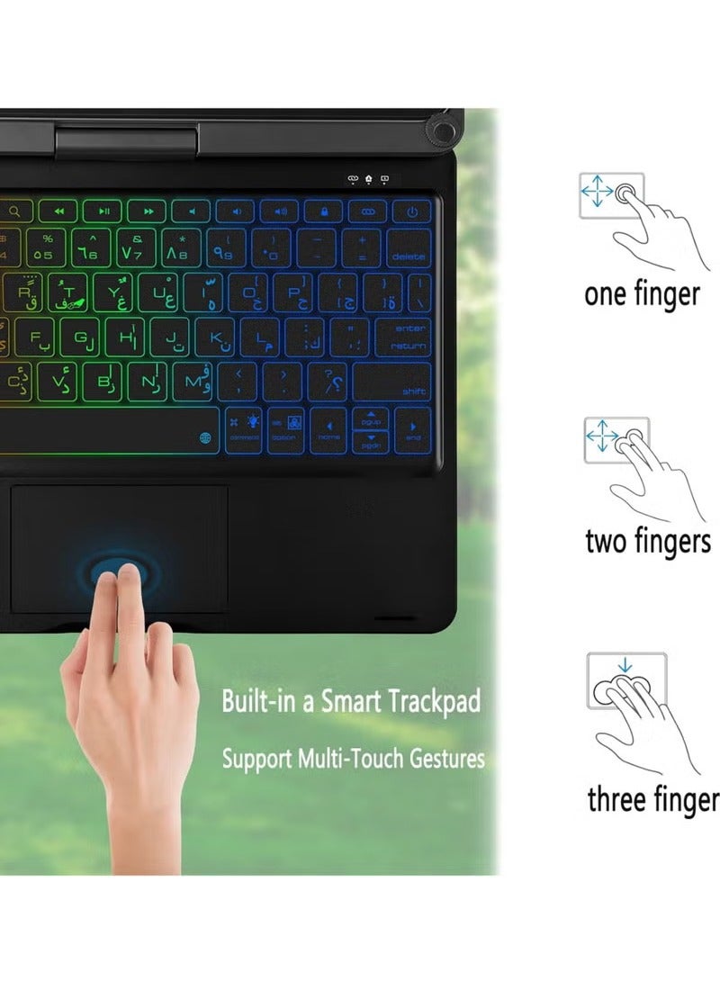 Rock Pow Magic TrackPad Keyboard for iPad Air 13 inch (M3/M2, 2025/2024),iPad Pro 13-inch(M4, 2024) and iPad Pro 12.9 inch(2022/2021/2020/2018) Case with Keyboard, Smart Wireless Keyboard Case for iPad Pro 13inch 2025/Air 13 inch 2025/2024/ iPad Pro 12.9 inch(2018-2023) with Pencil Slot  - Image 3