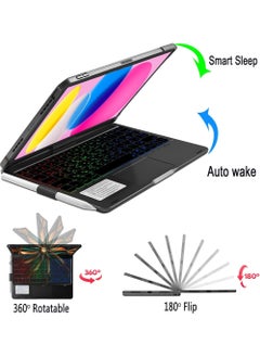 Rock Pow Magic TrackPad Keyboard for Apple iPad Air 13 inch (M3/M2, 2025/2024),iPad Pro 12.9 inch(2022/2021/2020/2018) Case with Keyboard, Smart Wireless Keyboard Case for iPad Pro 12.9(2018-2023) Air 13 inch 2025/2024 with Pencil Slot  - Image 4