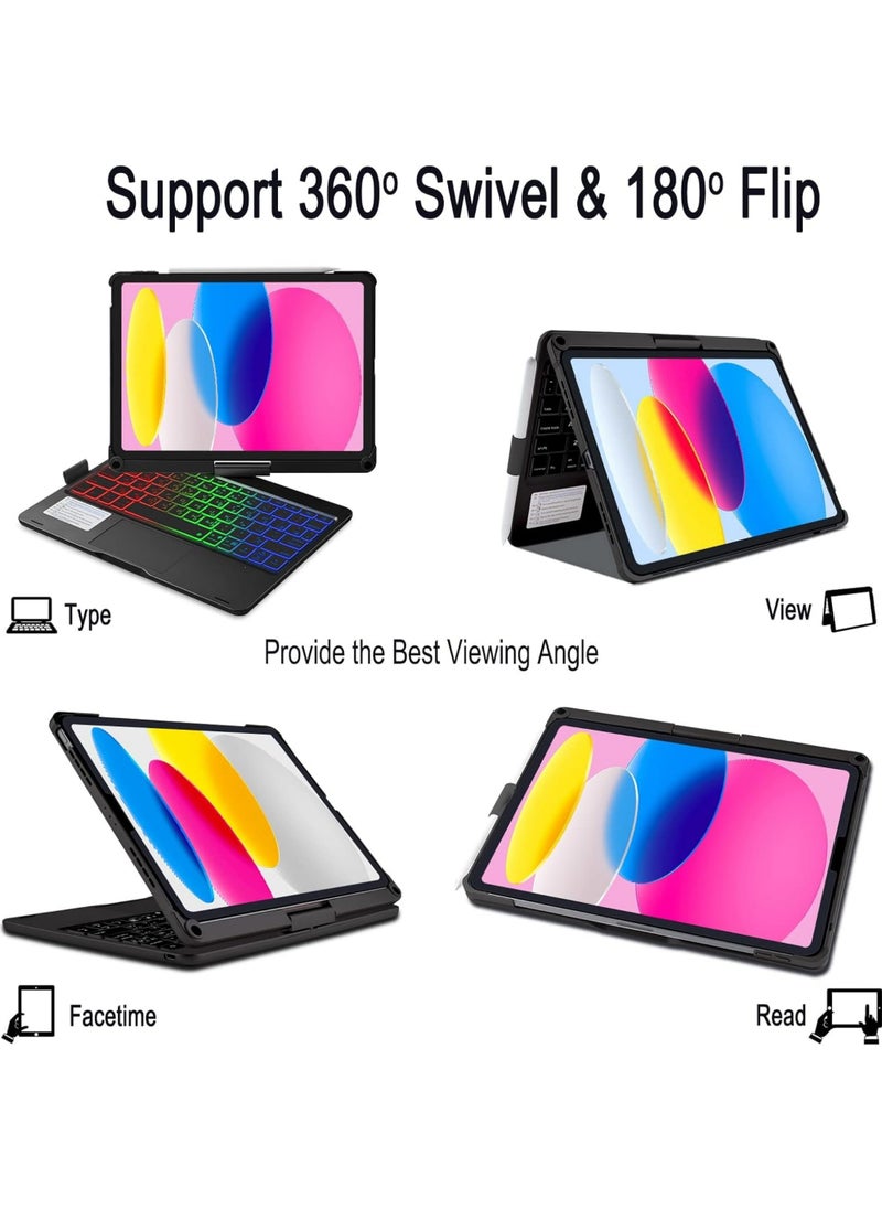 Rock Pow - Magic TrackPad Keyboard for Apple iPad Air 13 inch (M3/M2, 2025/2024),iPad Pro 12.9 inch(2022/2021/2020/2018) Case with Keyboard, Smart Wireless Keyboard Case for iPad Pro 12.9(2018-2023) Air 13 inch 2025/2024 with Pencil Slot - Image 1