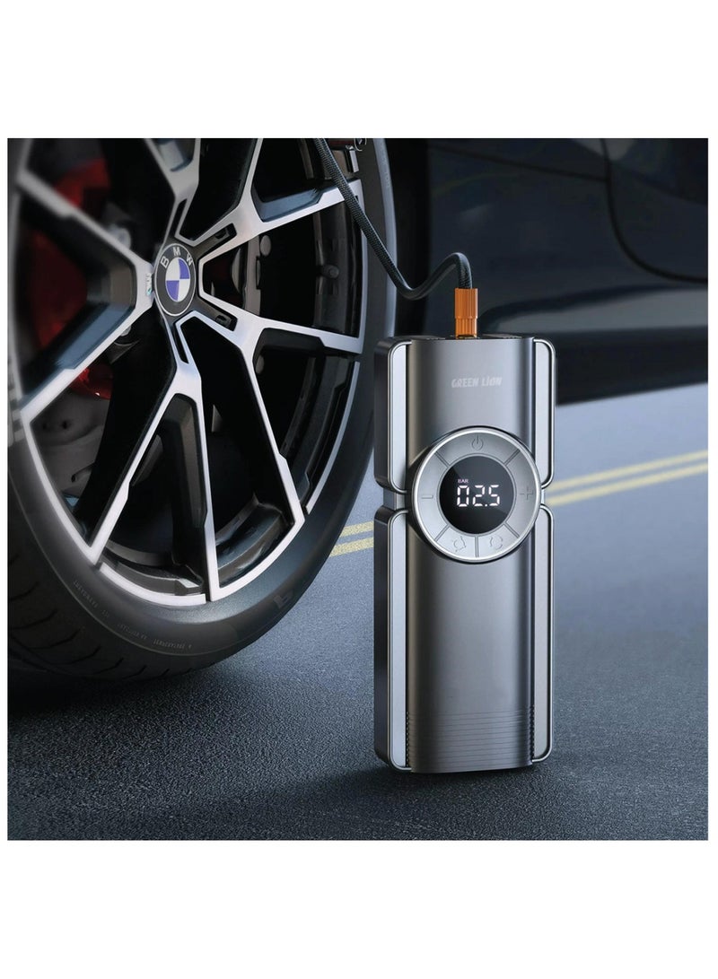 GREEN LION Portable Jump Starter with Air Compressor / 10000mAh Battery /Smart Jumper with Air Pump and LED Display - Black  - Image 3