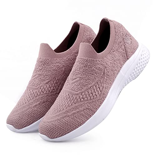 Bacca Bucci® Walker Slip On Sneakers for Women Lightweight Walking Shoes Comfortable Breathable Mesh Sports Shoes | Pink, Size UK37 - Image 5