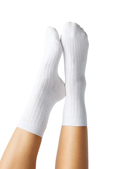 Prickly Pear Prickly Pear Ribbed Boot Socks, White