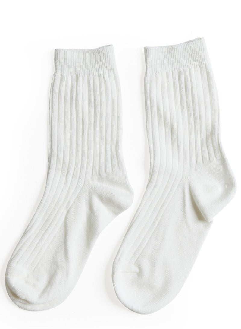 Prickly Pear Ribbed Boot Socks, White - Image 4