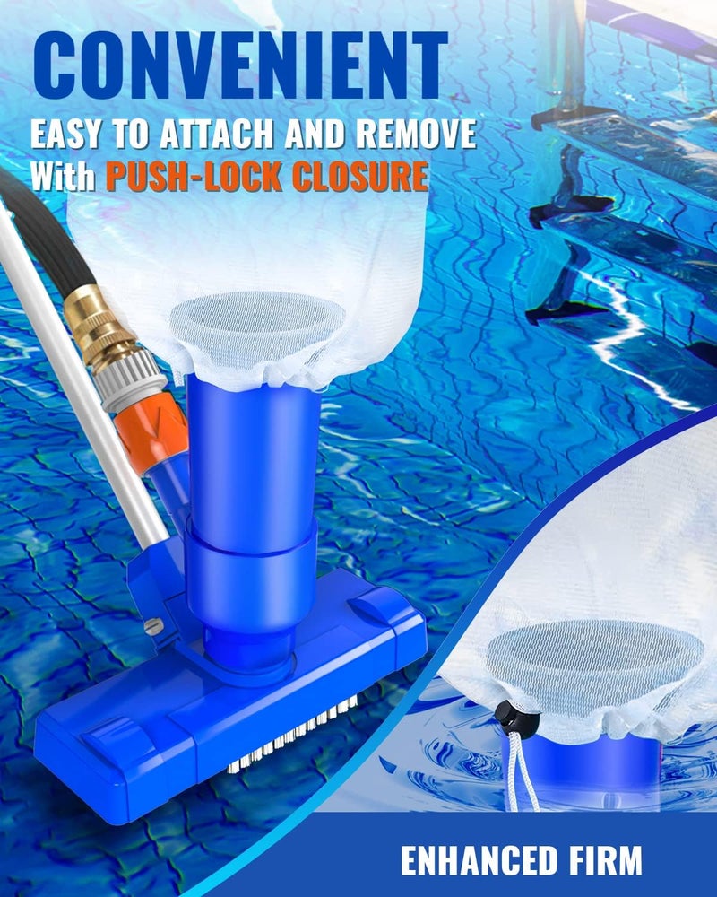 EGIFI Portable Pool Vacuum for Above Ground/Inground Pool, Pool Cleaner Vacuum with 3 Scrub Brushes, Pool Leaf Vacuum & Nylon Mesh Net, Pool Cleaners for Swimming Spa Fountain Pond Hot Tub, Navy Blue - Image 3