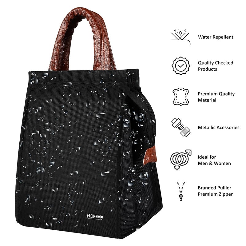 LOREM Casual/Formal Linen Textured Insulated Tiffin Bag/Lunch Bag for Men & Women Office, College & School Waterproof Lunch Bag - Image 4