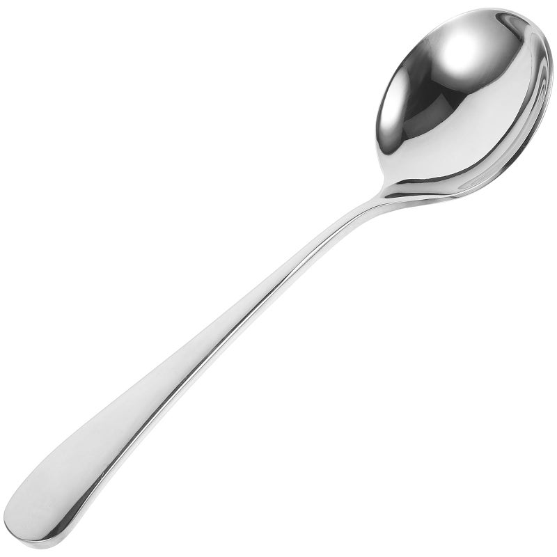 Stainless Steel Soup Spoon 3 5mm Thickened Silver Kitchen Utensil for Cooking and Dining - Image 2
