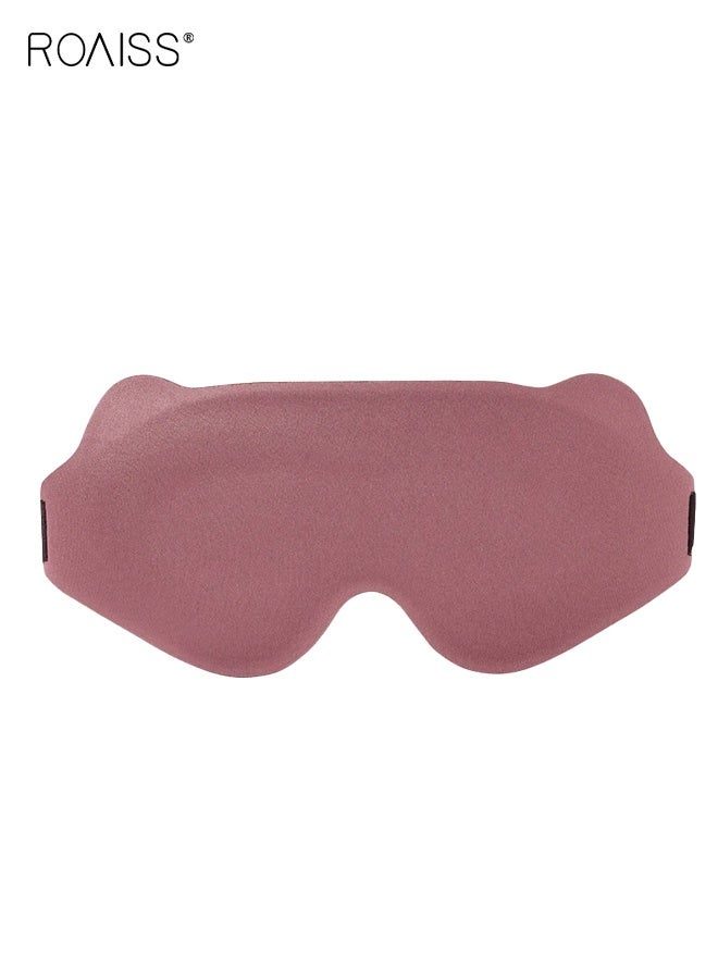 roaiss 3D Light-Blocking Eye Mask with Cat Ears for Sleep and Eye Protection, Pressure-Free Nap Design with Light-Blocking Shade Hollow-Nose Bridge, Memory Foam for Travel and Airline Use, Pink - Image 1