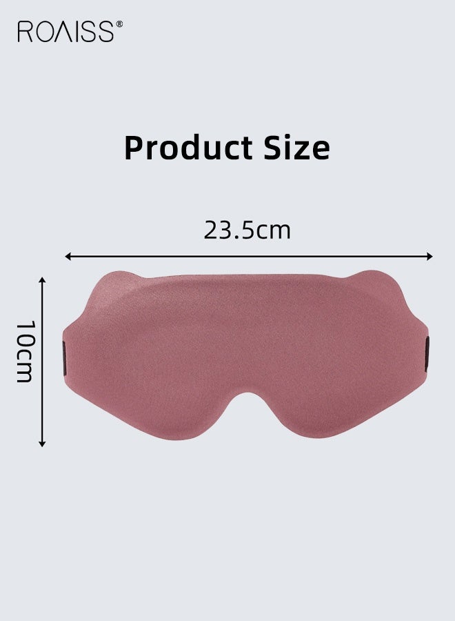 roaiss 3D Light-Blocking Eye Mask with Cat Ears for Sleep and Eye Protection, Pressure-Free Nap Design with Light-Blocking Shade Hollow-Nose Bridge, Memory Foam for Travel and Airline Use, Pink - Image 2